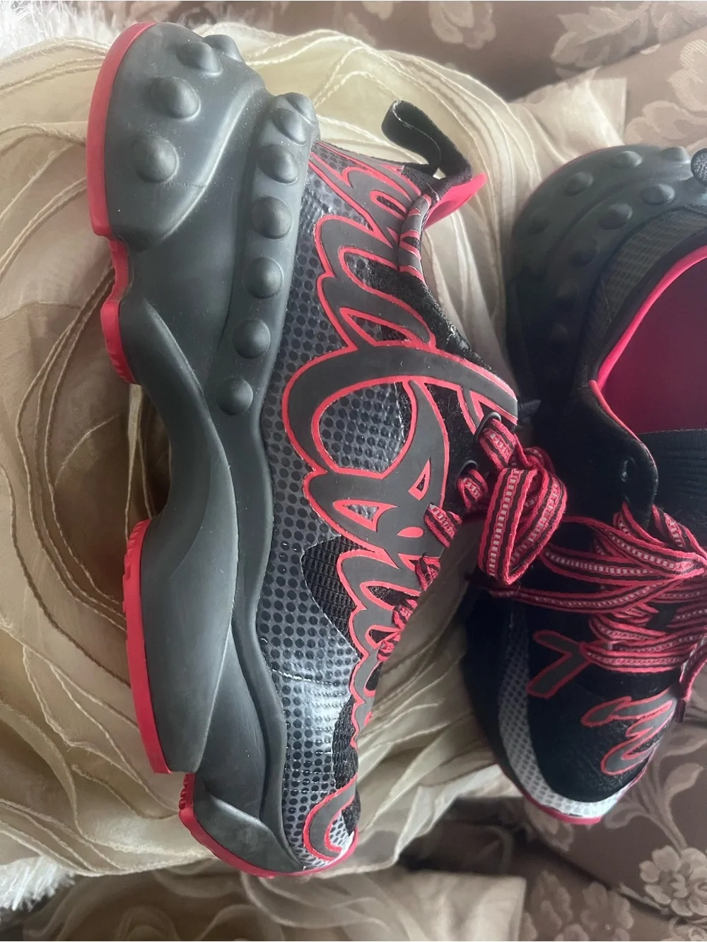 Christian Louboutin Black and Red Men's Sneakers